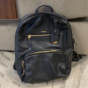 Leather Tumi slim backpack EUC